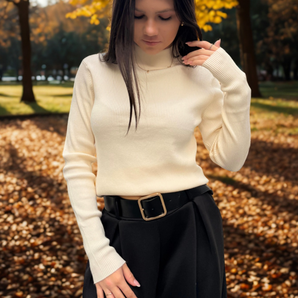 Žebrovaný svetr STITCH & SOUL ecru1_1